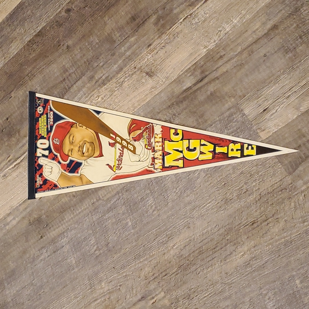 Vintage 1998 Mark McGwire St Louis Cardinals Pennant WinCraft Baseball Decor